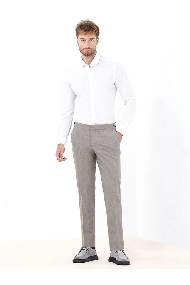 Deve Tüyü Düz Dokuma Fitted Fit Klasik Pantolon - 2