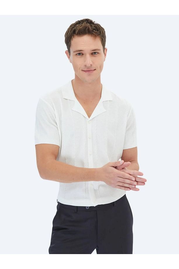 Ekru Regular Fit Casual Gömlek - 5