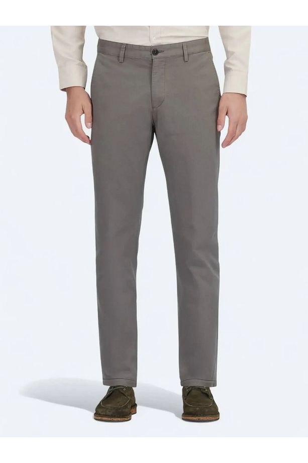 Açık Kahve Düz Dokuma Regular Fit Casual Pamuk Karışımlı Pantolon - 2