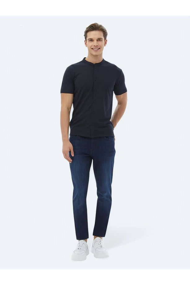 Lacivert Düz Regular Fit Casual Gömlek - 5