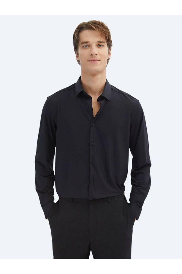 Siyah Regular Fit Casual Gömlek - 1