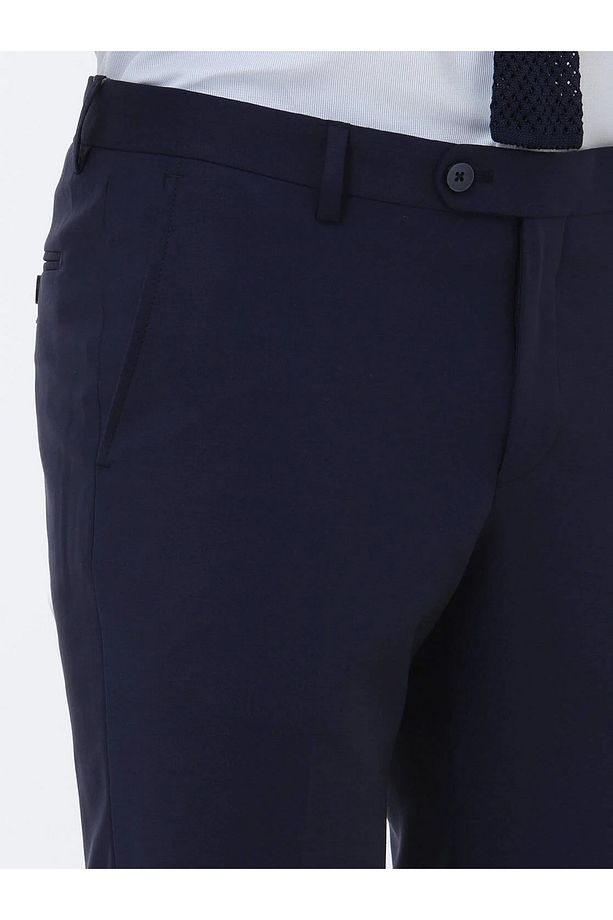 Saks Düz Dokuma Fitted Fit Klasik Yün Karışımlı Pantolon - 3