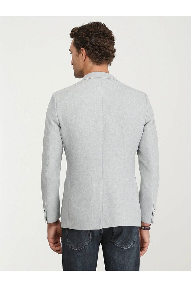 Gri Düz Regular Fit Ceket - 6