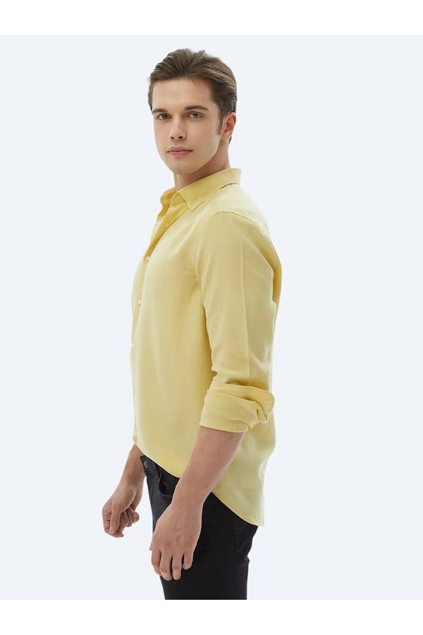 Limon Küfü Regular Fit Dokuma Casual Gömlek - 4
