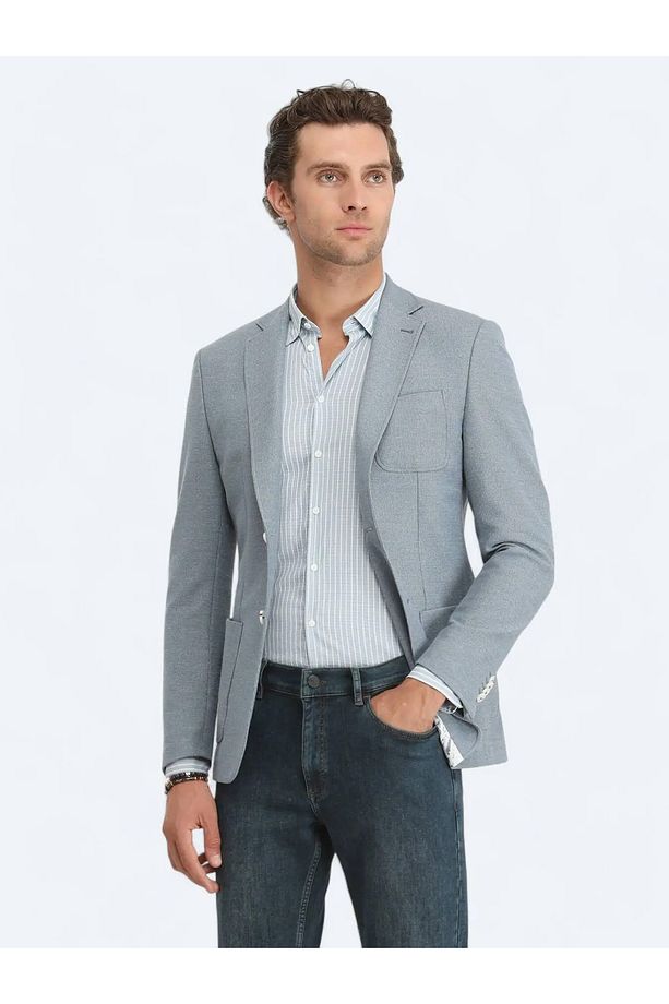 Mavi Mikro Modern Fit Pamuk Karışımlı Örme Ceket - 3