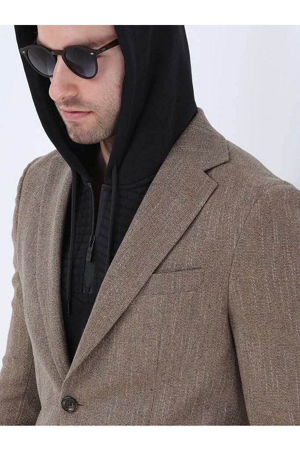 Deve Tüyü Mikro Modern Fit Yün Karışımlı Ceket - 4