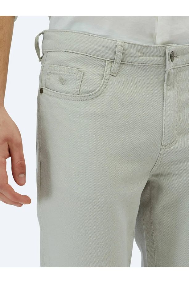 Taş Düz Dokuma Regular Fit Casual Pamuk Karışımlı Pantolon - 3