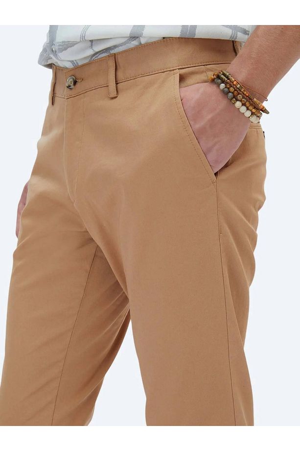 Deve Tüyü Dokuma Regular Fit Casual Pamuk Karışımlı Pantolon - 3