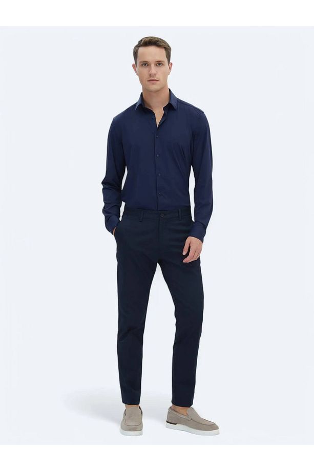Lacivert Regular Fit Casual Gömlek - 2