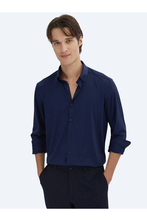 Lacivert Regular Fit Casual Gömlek - 1