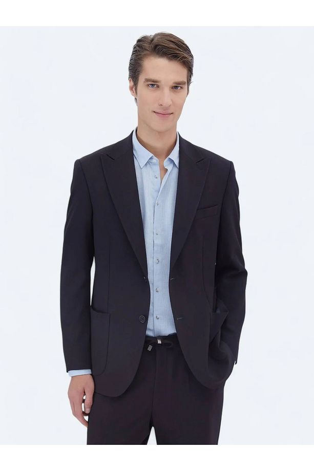 Lacivert Mikro Modern Fit Takım Elbise - 1