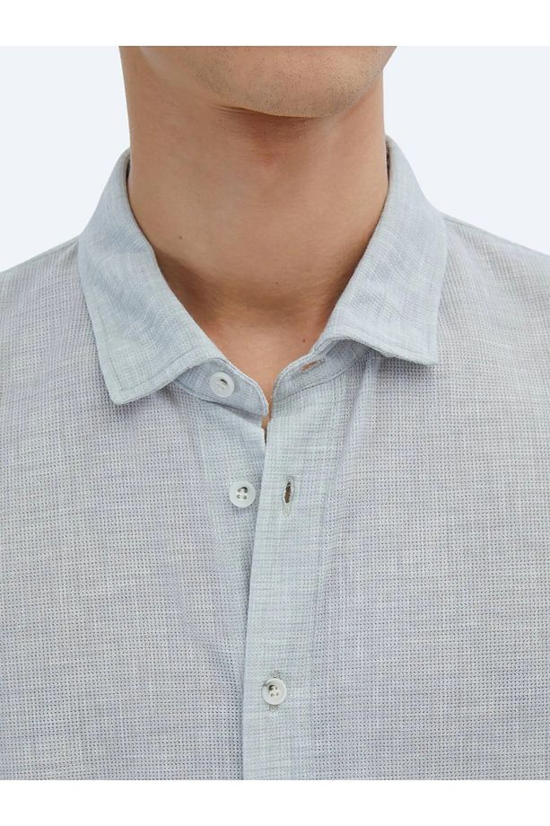 Gri Desenli Regular Fit Casual Gömlek - 4