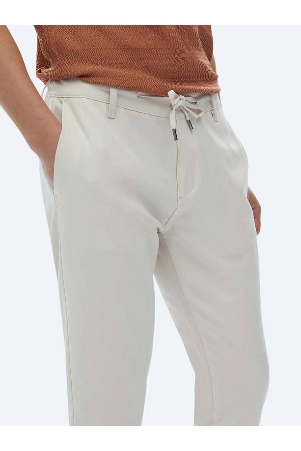 Ekru Dokuma Jogging Fit Casual Pantolon - 4