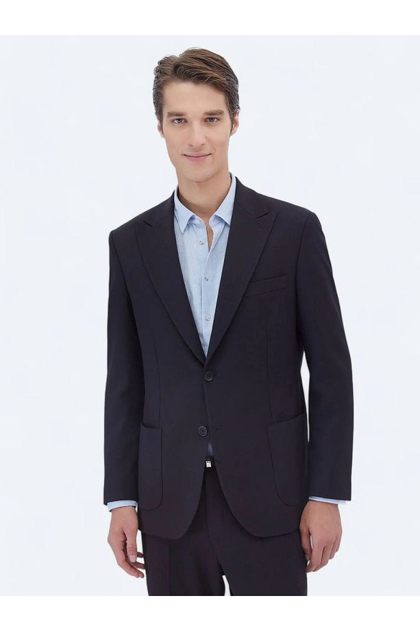 Lacivert Mikro Modern Fit Takım Elbise - 4