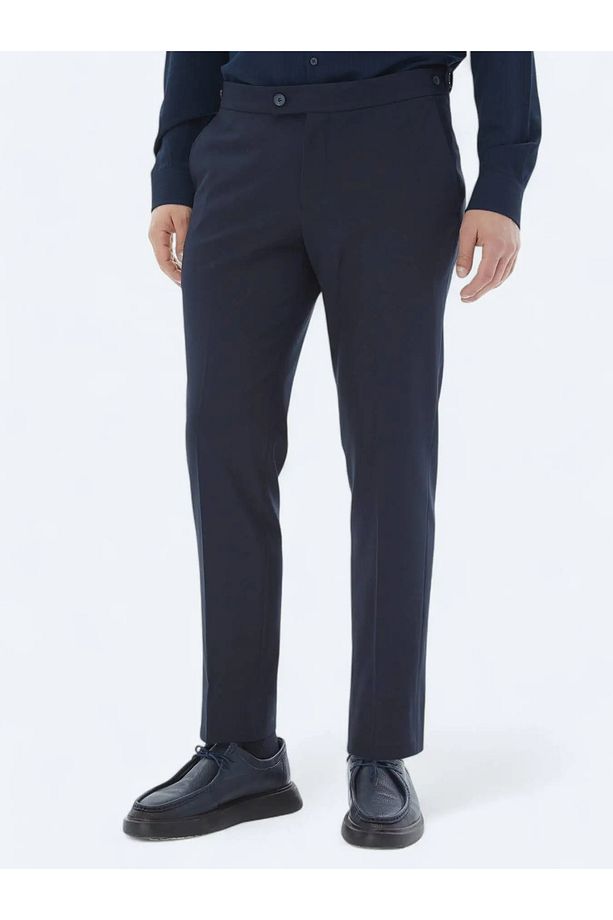 Lacivert Dokuma Regular Fit Casual Pantolon - 2