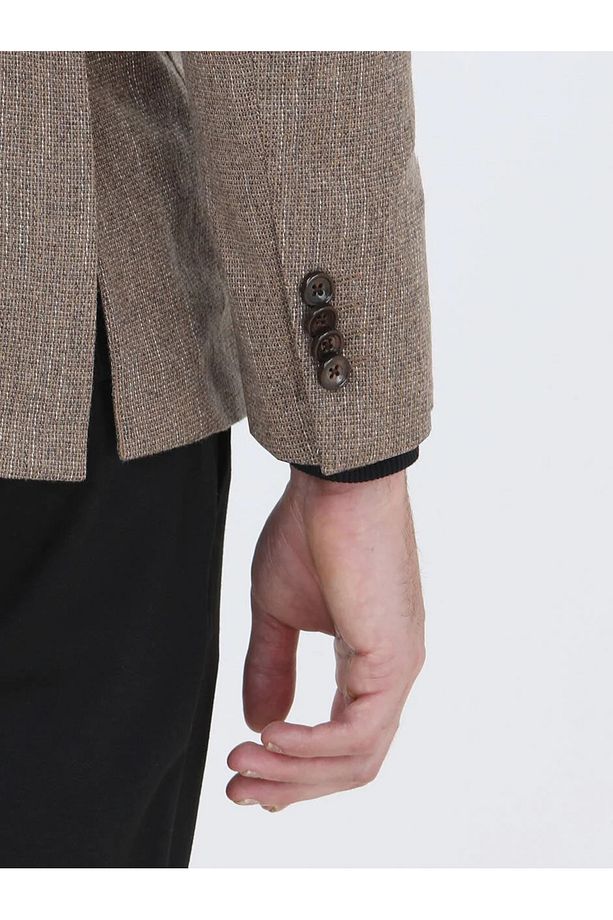 Deve Tüyü Mikro Modern Fit Yün Karışımlı Ceket - 5