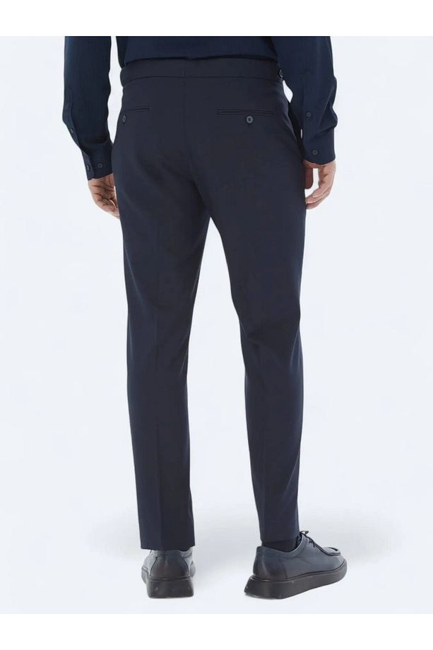Lacivert Dokuma Regular Fit Casual Pantolon - 5