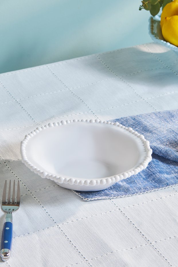 Perla Melamine Deep Plate 22 cm White