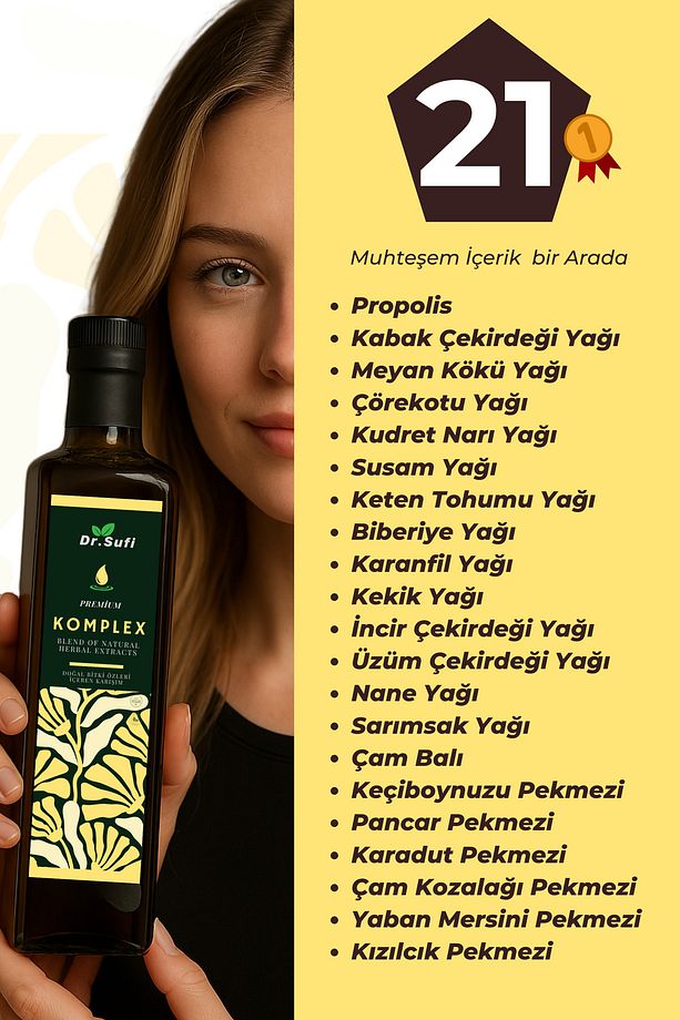 Çörek Otu, Zencefil, Propolis, Kantaron, Hardal yağı ve 15 Bitki Özü %100 Bio – Doktor Sufi Komplex - 2
