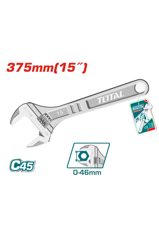 مفتاح اسبانة يد كروم 15" - 1