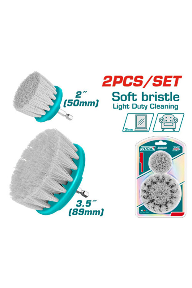 طقم فراشي تنظيف ابيض ناعم 2pcs/set - 1