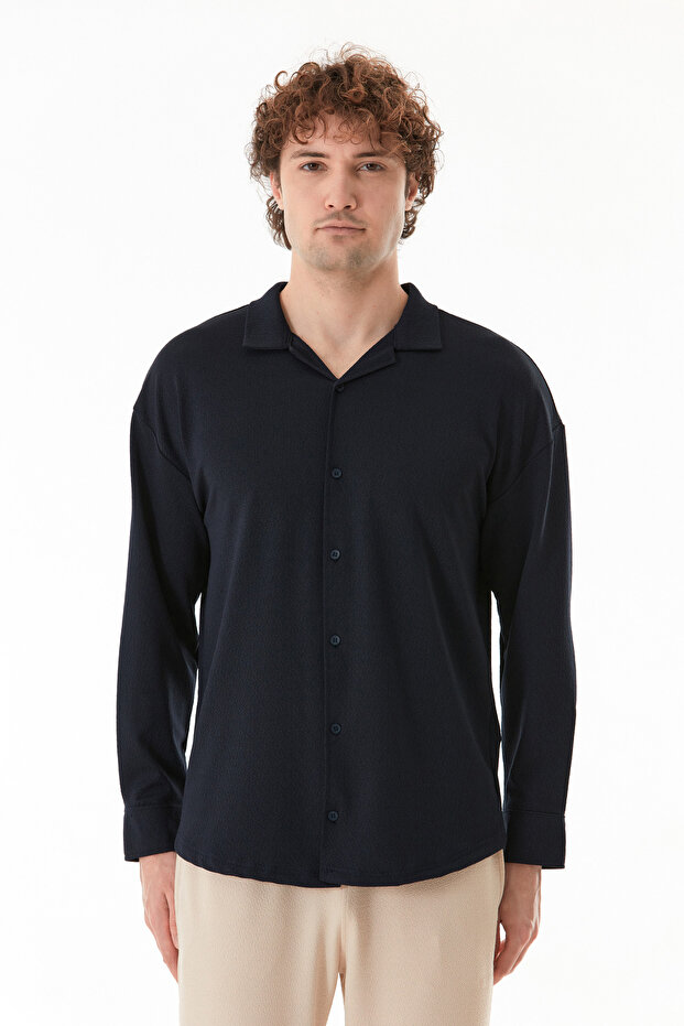 Basic Düğmeli Likralı Gömlek - 6