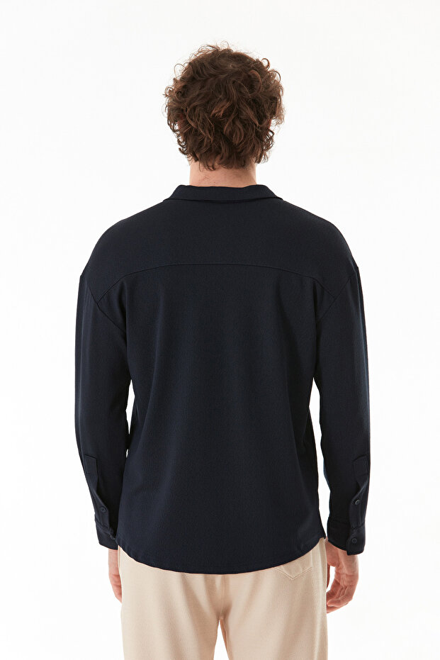 Basic Düğmeli Likralı Gömlek - 4