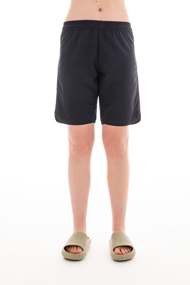 Kadın Basic Siyah Uzun Boy Mayo Deniz Şortu - 5