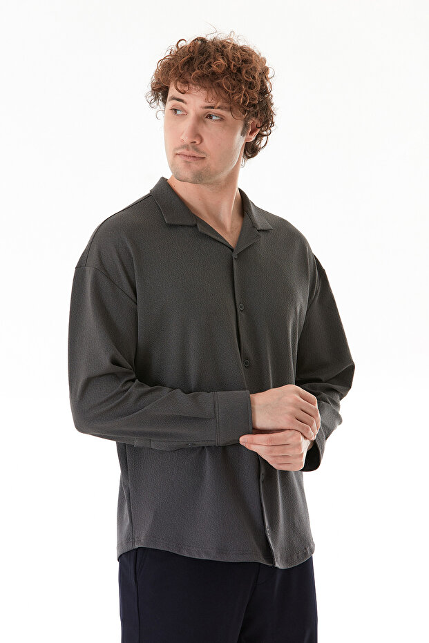 Basic Düğmeli Likralı Gömlek - 3