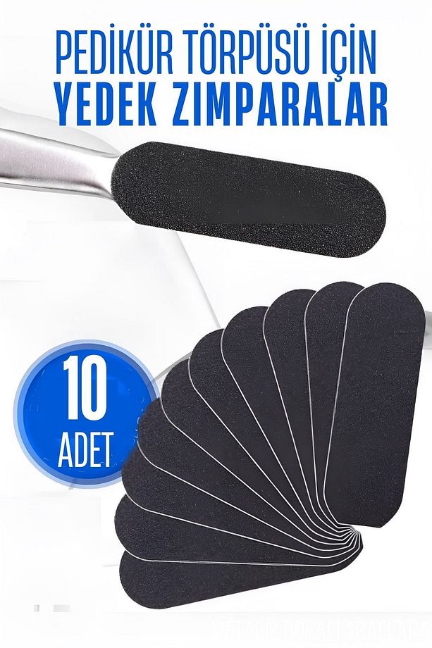 Ayak Törpü Yedeği Yapışkanlı Törpü Zımparası Pedikür Törpü Yedeği 10 ADET 716031 - 1