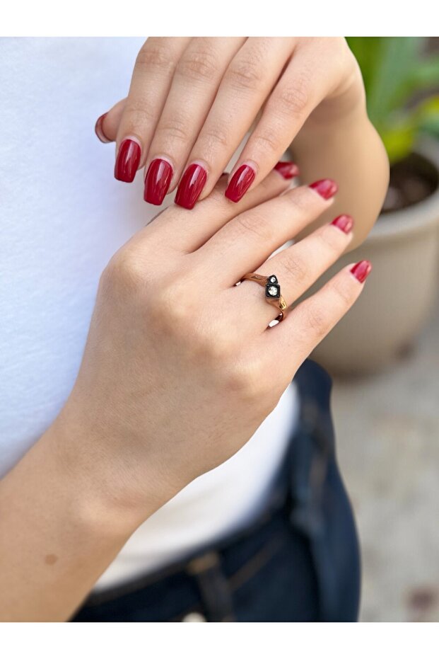 Düet Model Çift Taşlı Elmas Yüzük - 5