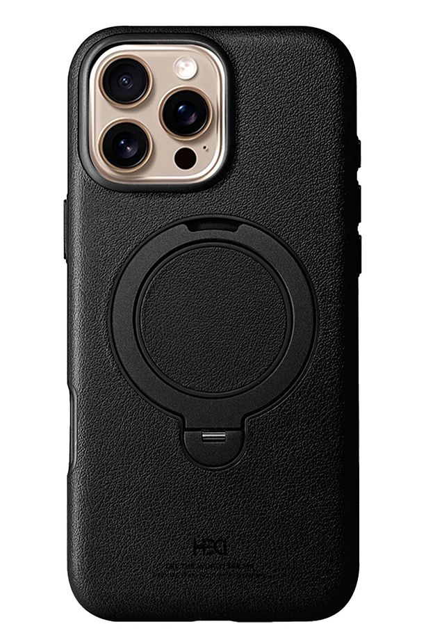 iPhone 16 Pro Max Kılıf Magsafe Deri Kapak Halkalı Standlı Vapor Clasic - 3