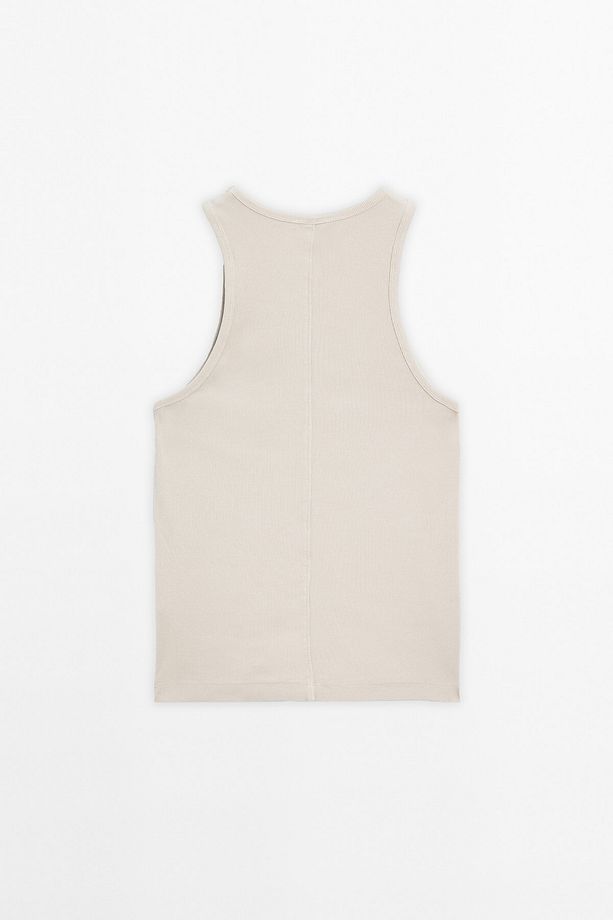 Pamuklu halter yaka top - 7