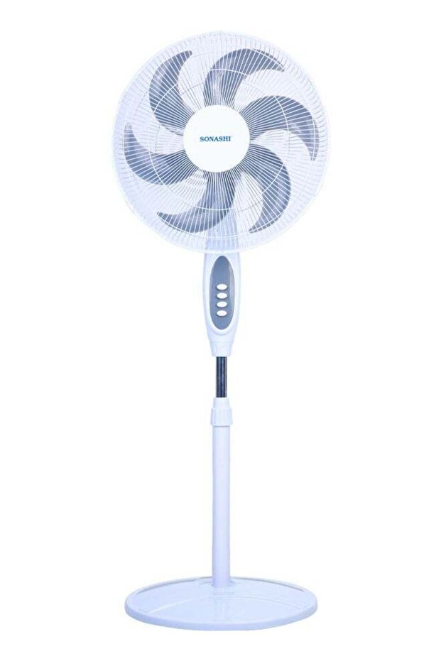 16" Stand Fan with Height Adjustable Feature | 6 Blade Leaf with 3 Speed Switch and Oscillation Func - 1