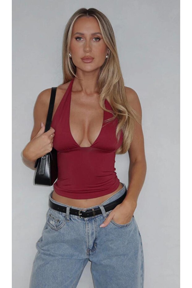 Halter Halter Halter s výstřihem do V - 4