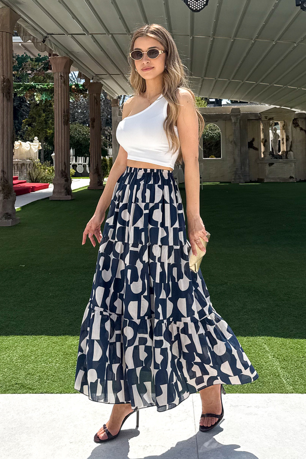 Fusta lungă cu volane de damă - 4