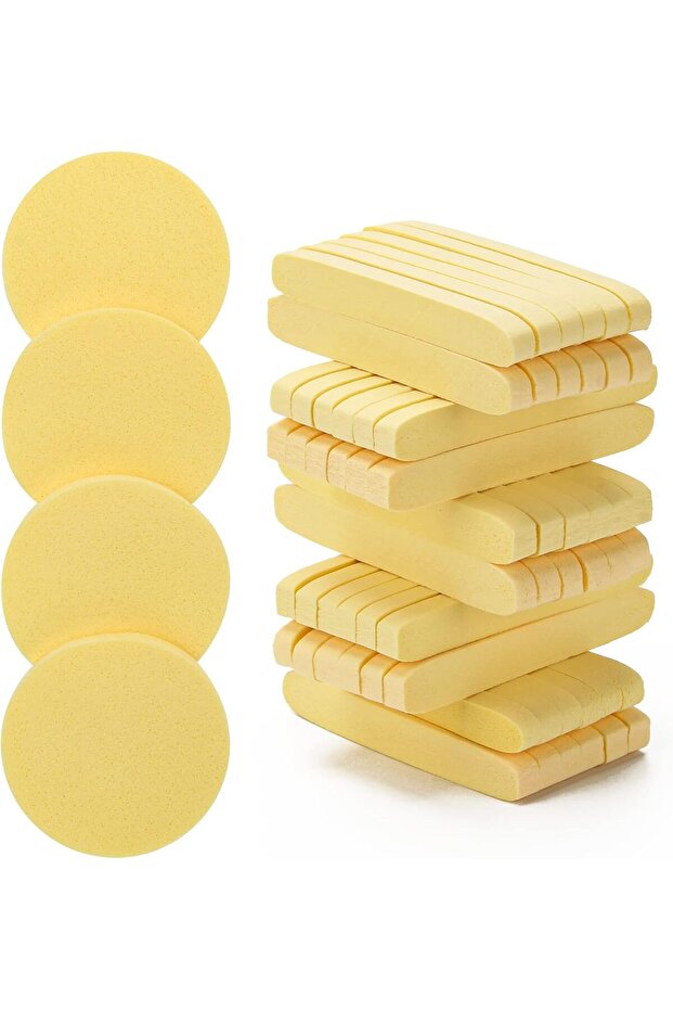 120 Pieces Facial Sponge Compressed, Professional Makeup Removal, Round Face Cleaning Sponge for Spa