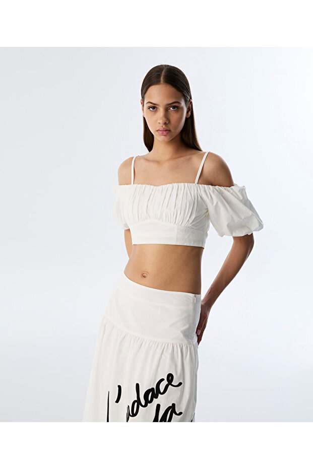 POPLİN CROP BLUZ - 1