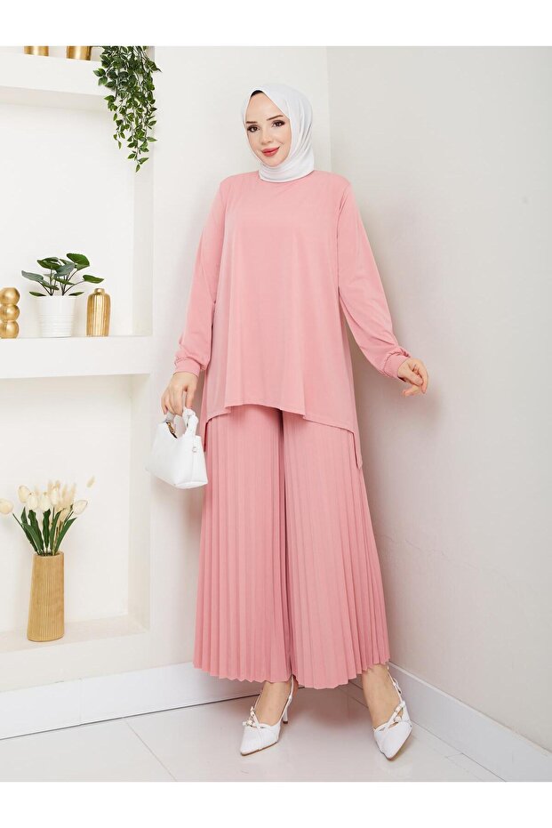 طقم بنطلون ساندي مطوي - 1