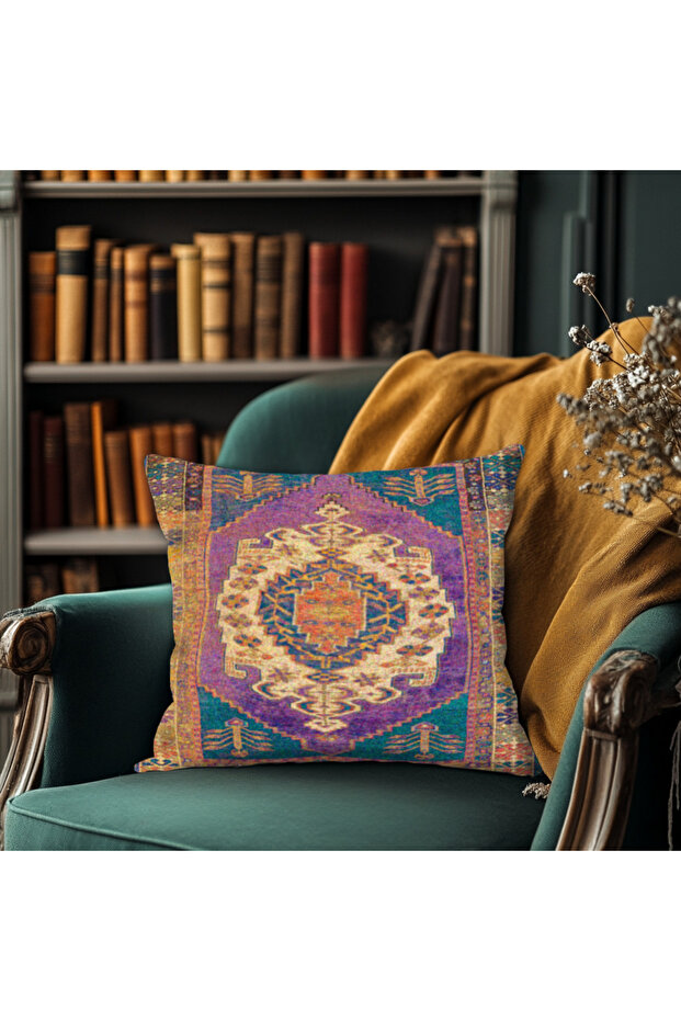 غطاء وسادة بنمط بوهو هندسي مربع - 2