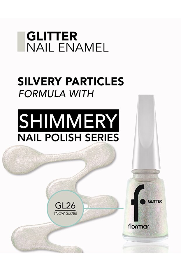 Flormar Shiny Nail Enamel GL26 Snow Globe - 4