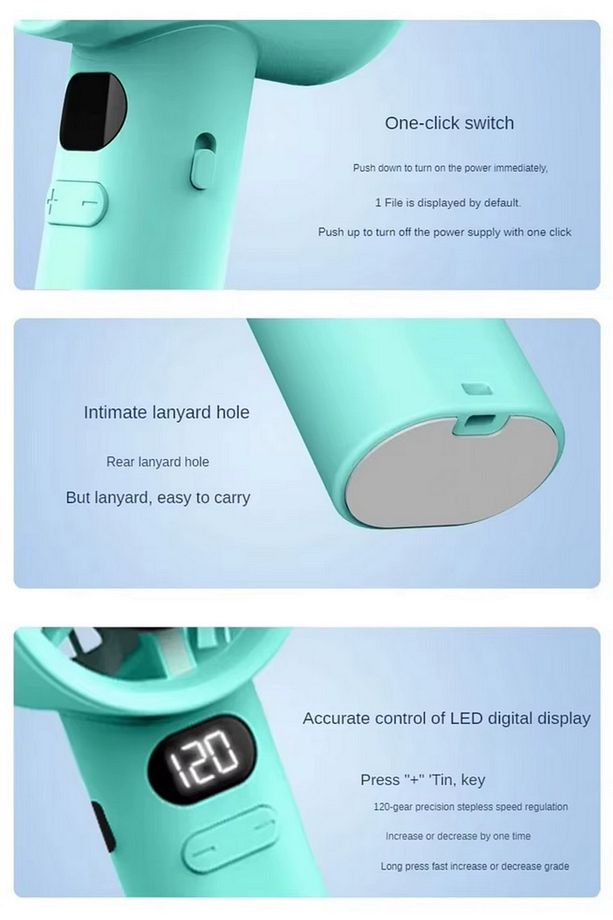 ŞARJLI EL FANI LED GÖSTERGELİ MİNİ KLİMA SERİNLETİCİ VANTİLATÖR - 4