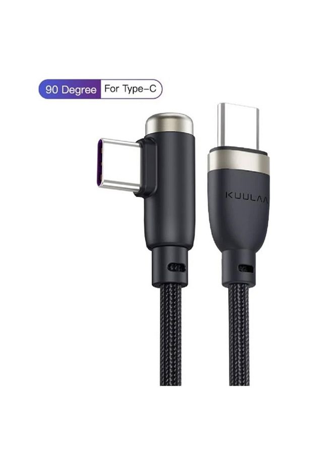 Kl-x41/kl-x40 L- Tipi 90 Derece 60w 3a Hızlı Şarj Type-c Kablo 1 Metre Siyah - 2