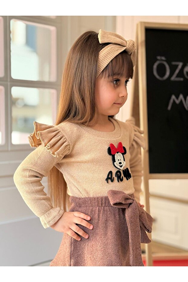 Coffee ribbed skirt set - 4