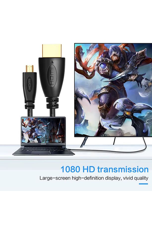 3 Metre 3mt Micro Hdmi To Hdmi Çevirici Mikro Dönüştürücü Adaptör Tv Kablosu Tablet/Laptop Cabble - 8