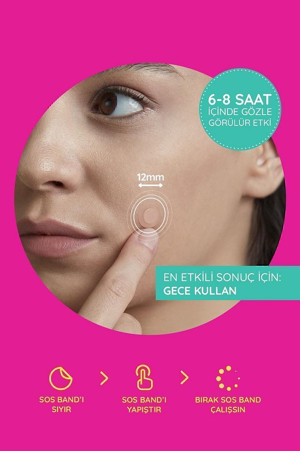 S.o.s Band - 15 Adet Sivilce/akne Bandı - Pimple Patch- Hidrokolloid Bant X6 - 6