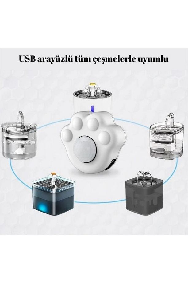 Kedi Su Sebili Hareket Sensörü 3 Metreye Kadar Otomatik Algılama USB Girişli - 4