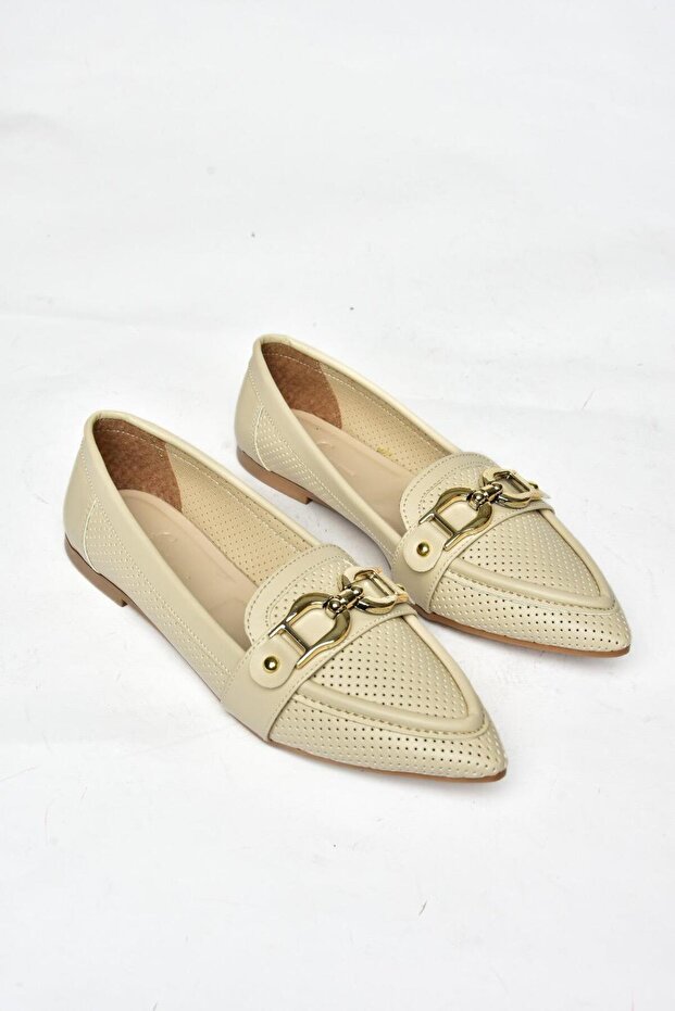 S314026509 Bej Tokalı Kadın Ayakkabı - 8