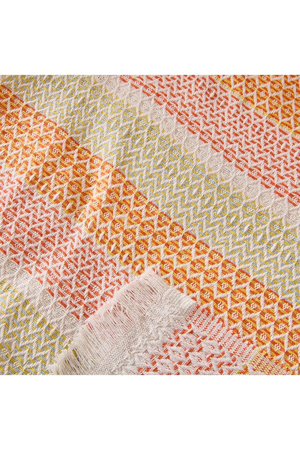 Soft Vita Tek Kişilik Pike - Ekru / Turuncu - 160x230 cm - 3