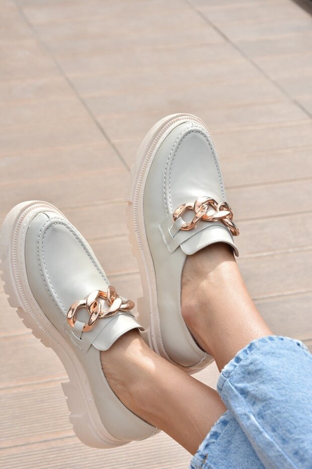 Beige Thick Soled Women's Casual Shoes K294760009
